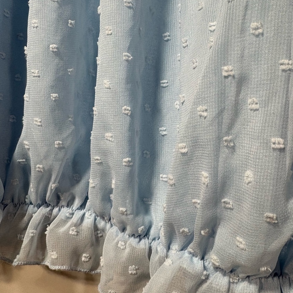 Light Blue Off-Shoulder Blouse - Picture 3 of 10